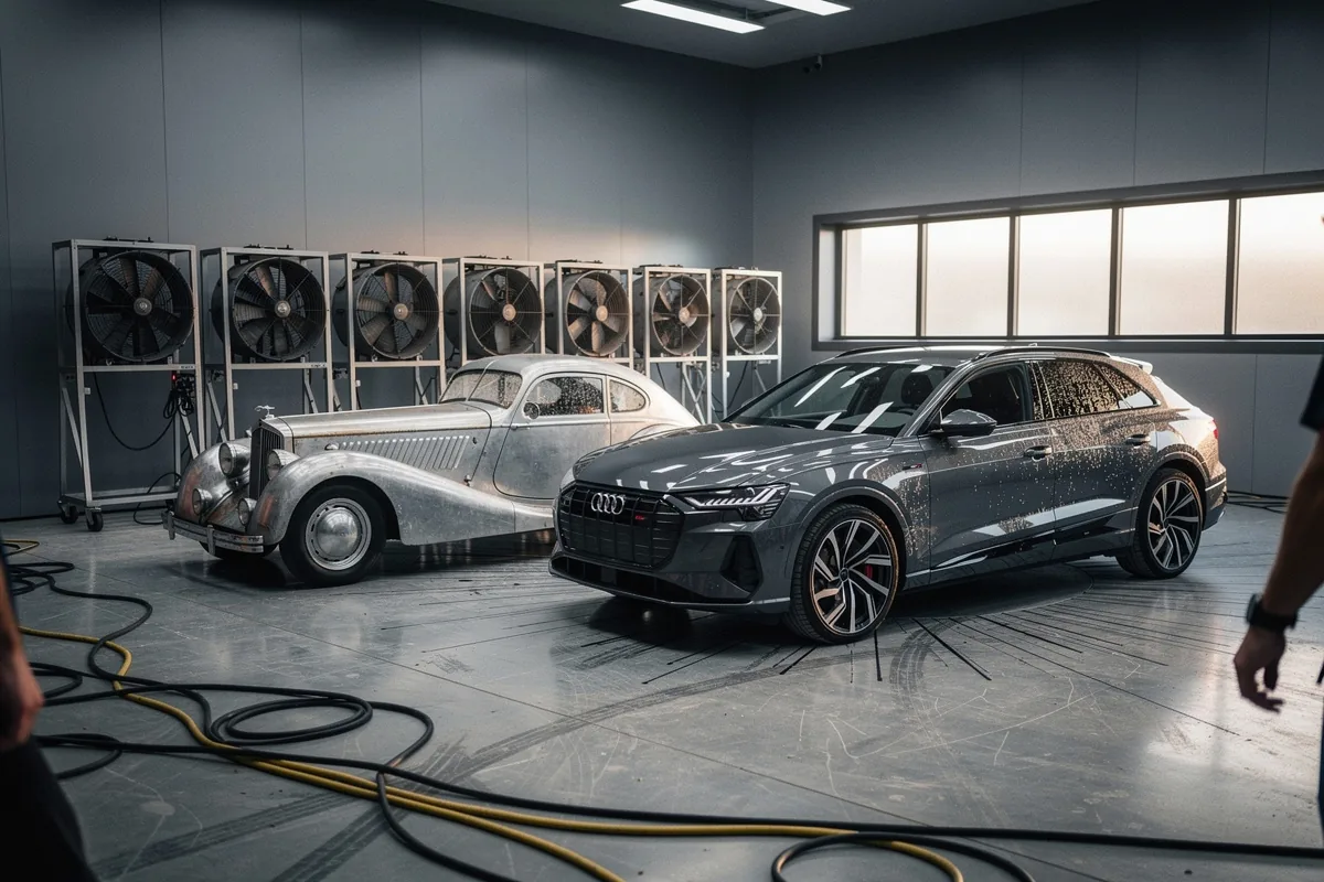 Dal Horch 930 S all’Audi Q6 e‑tron: viaggio nel tunnel aerodinamico del tempo